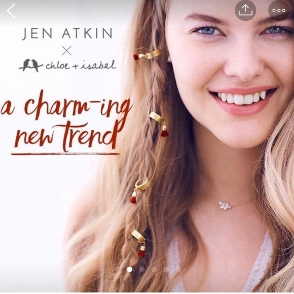 Jen Atkin X Chloe + Isabel Tassel Burgundy Braid Charms NEW - Picture 2 of 5